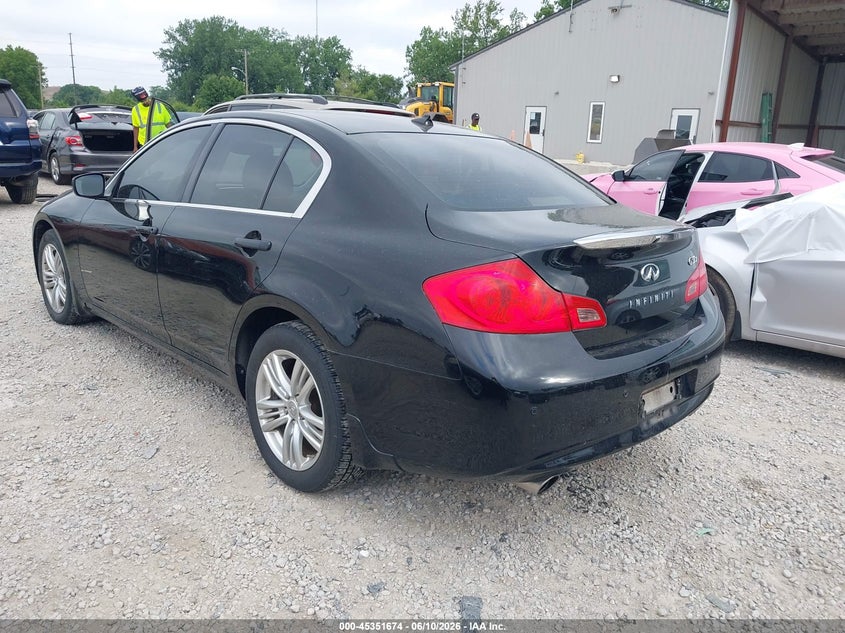 2013 Infiniti G VIN JN1CV6AR6DM358414 IAAI salvage auction — NORMAL WEAR, Salvage Title, sold $400 on 2026-07-29 (photo 3)