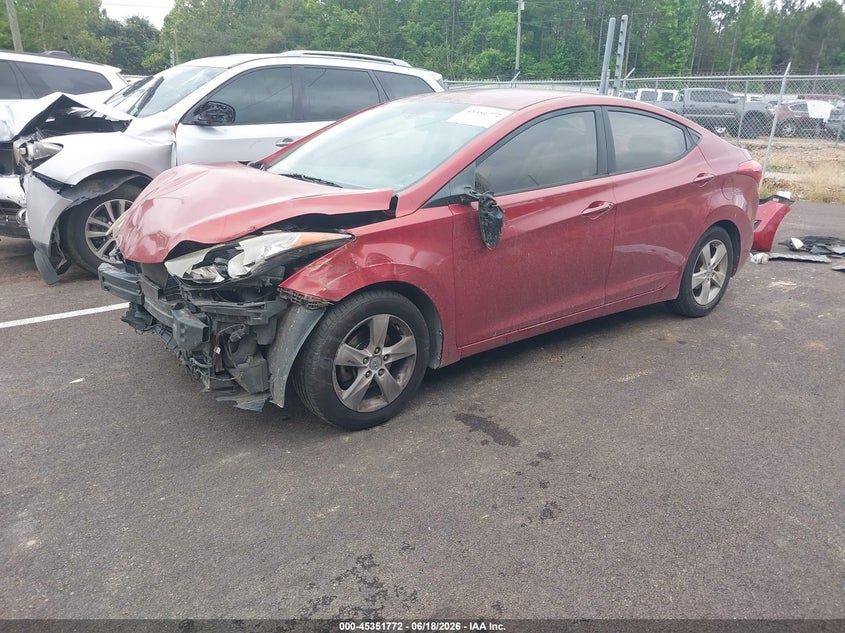 2013 Hyundai Elantra VIN KMHDH4AE1DU631782 IAAI salvage auction — LEFT FRONT, Salvage (Mississippi), sold $375 on 2026-07-23 (photo 2)