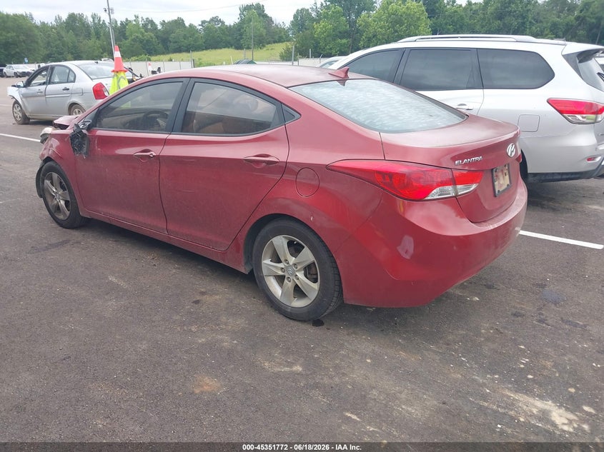 2013 Hyundai Elantra VIN KMHDH4AE1DU631782 IAAI salvage auction — LEFT FRONT, Salvage (Mississippi), sold $375 on 2026-07-23 (photo 3)