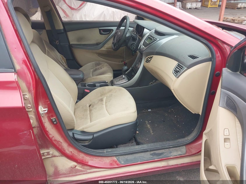 2013 Hyundai Elantra VIN KMHDH4AE1DU631782 IAAI salvage auction — LEFT FRONT, Salvage (Mississippi), sold $375 on 2026-07-23 (photo 5)