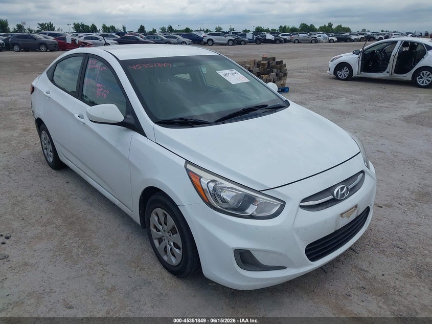 2017 Hyundai Accent VIN KMHCT4AE0HU237612 IAAI salvage auction — REAR END, Salvage (Texas), sold $2,050 on 2026-07-15 (photo 1)
