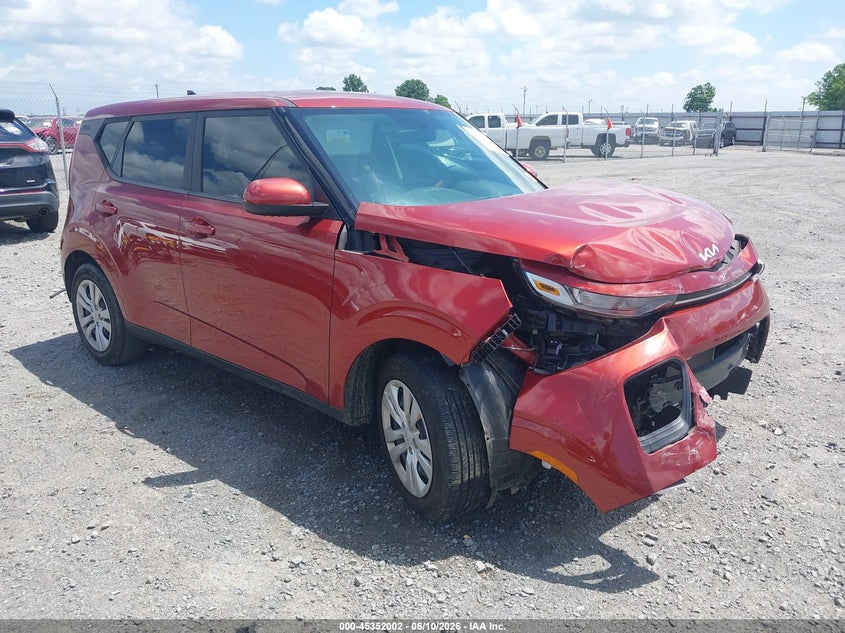 2022 Kia Soul VIN KNDJ23AU6N7822429 IAAI salvage auction — FRONT END, Salvage (Arkansas), sold $1,400 on 2026-08-02 (photo 1)