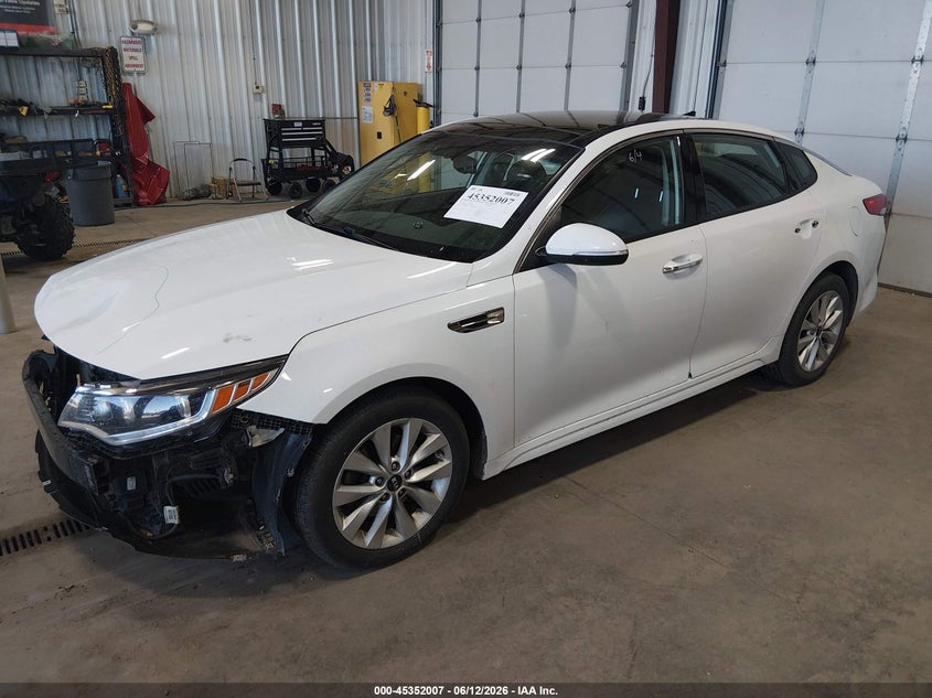 2016 Kia Optima VIN 5XXGU4L30GG051894 IAAI salvage auction — FRONT END, Salvage (North Dakota), sold $1,400 on 2026-07-23 (photo 2)