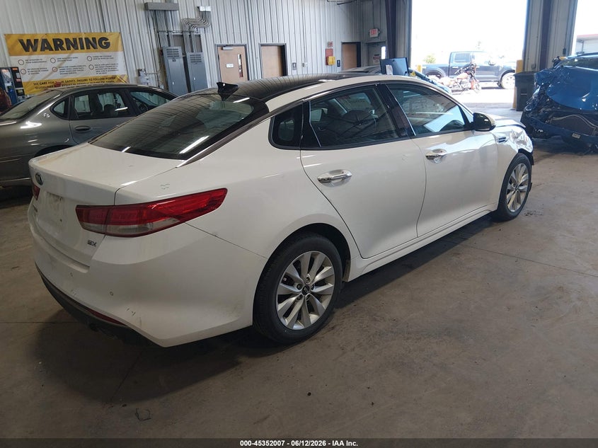 2016 Kia Optima VIN 5XXGU4L30GG051894 IAAI salvage auction — FRONT END, Salvage (North Dakota), sold $1,400 on 2026-07-23 (photo 4)