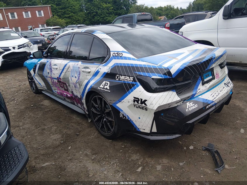 2024 BMW M3 VIN WBS43AY0XRFT44571 IAAI salvage auction — FRONT END, Salvage (Massachusetts), sold $38,250 on 2026-07-30 (photo 3)