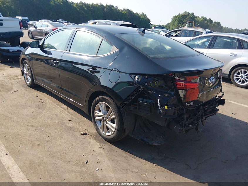 2020 Hyundai Elantra VIN KMHD84LF8LU994178 IAAI salvage auction — REAR END, Salvage (North Carolina), sold $2,100 on 2026-07-30 (photo 3)