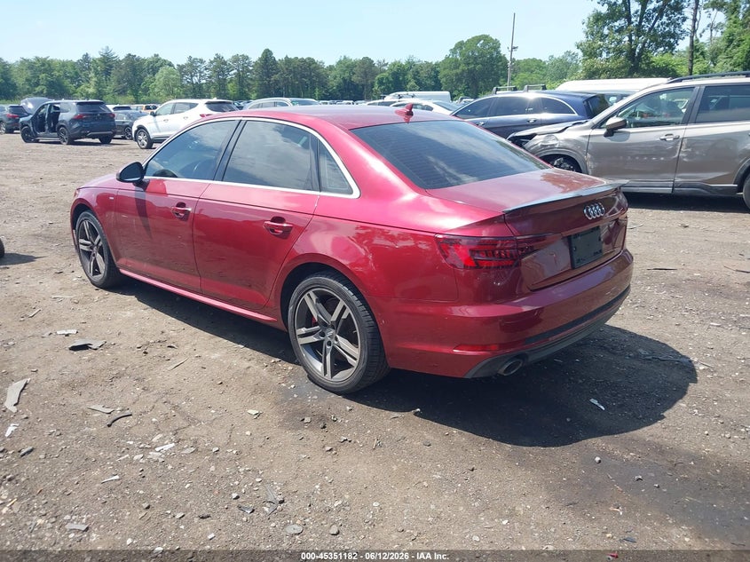 2018 Audi A4 VIN WAUENAF41JA021469 IAAI salvage auction — ENGINE DAMAGE, Mv-907A (New York), sold $1,550 on 2026-07-28 (photo 3)