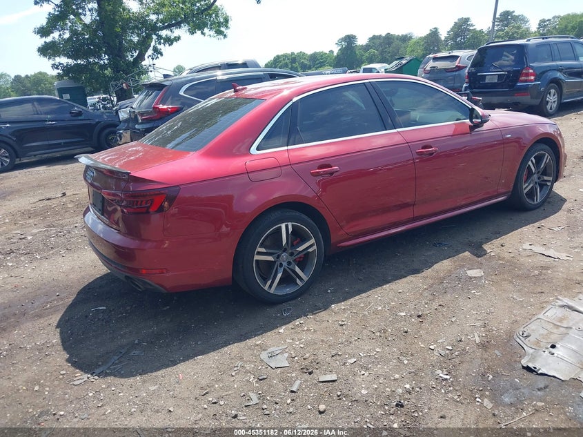 2018 Audi A4 VIN WAUENAF41JA021469 IAAI salvage auction — ENGINE DAMAGE, Mv-907A (New York), sold $1,550 on 2026-07-28 (photo 4)