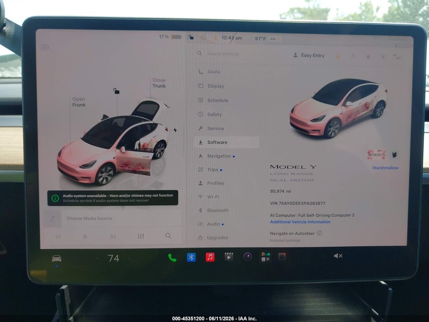 2023 Tesla Model y VIN 7SAYGDEEXPA083877 IAAI salvage auction — FRONT END, Salvage Title, sold $9,000 on 2026-07-23 (photo 7)