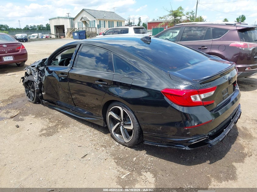 2021 Honda Accord VIN 1HGCV2F38MA034037 IAAI salvage auction — FRONT & REAR, Salvage Title, sold $4,850 on 2026-07-19 (photo 3)
