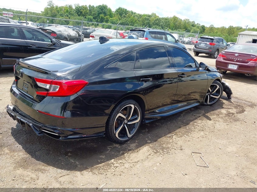 2021 Honda Accord VIN 1HGCV2F38MA034037 IAAI salvage auction — FRONT & REAR, Salvage Title, sold $4,850 on 2026-07-19 (photo 4)