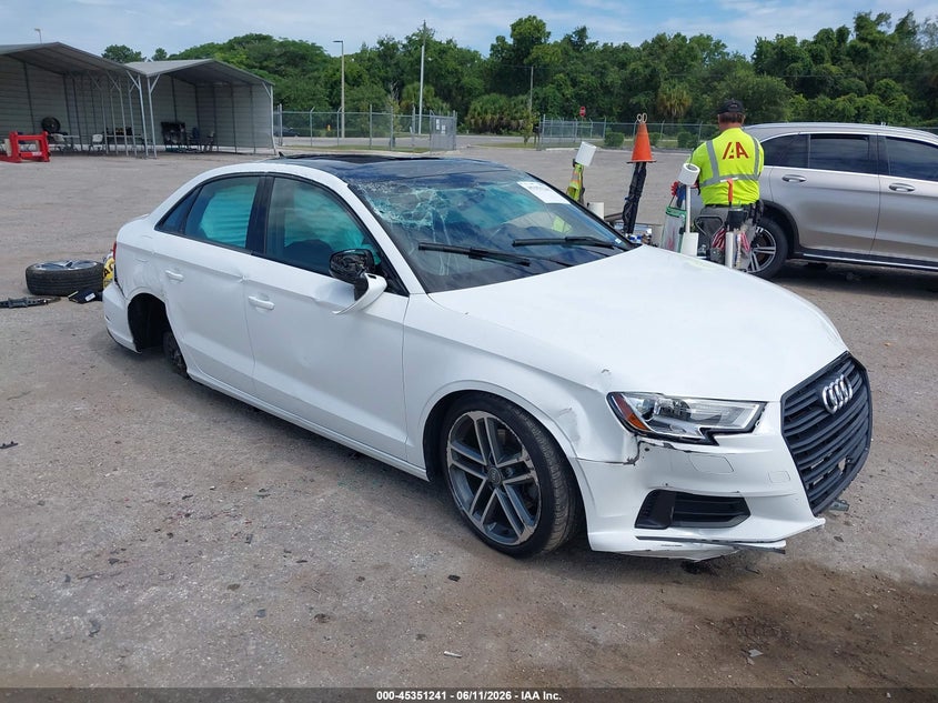 2019 Audi A3 VIN WAUAUGFF9KA125232 IAAI salvage auction — ROLLOVER, Rebuildable (Florida), sold $1,250 on 2026-07-23 (photo 1)