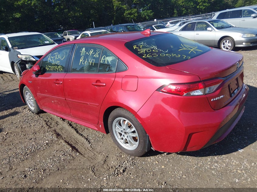2021 Toyota Corolla VIN JTDEAMDE2MJ020394 IAAI salvage auction — FRONT END, Salvage Title, sold $1,050 on 2026-07-28 (photo 3)
