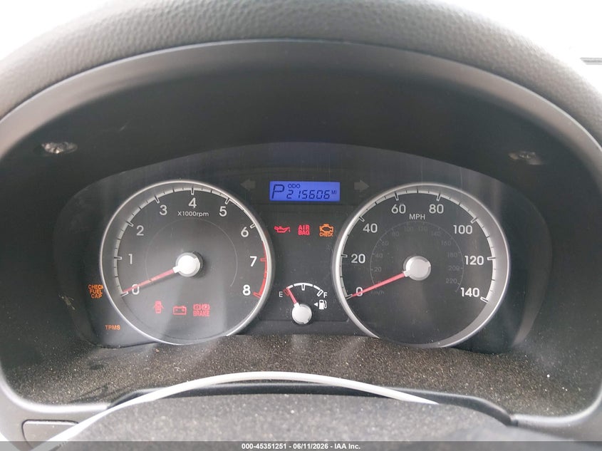2011 Hyundai Accent VIN KMHCM3AC8BU199852 IAAI salvage auction — NORMAL WEAR, Clear (Georgia), sold $250 on 2026-07-09 (photo 7)