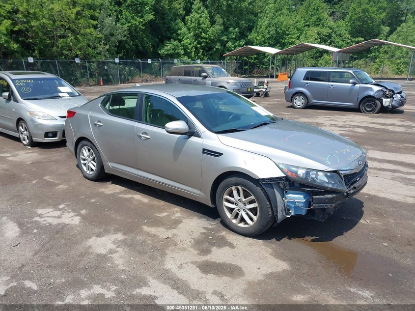 2013 Kia Optima VIN KNAGM4A77D5327927 IAAI salvage auction — FRONT END, Salvage - Greater Than 75% (Maryland), sold $675 on 2026-07-14 (photo 1)