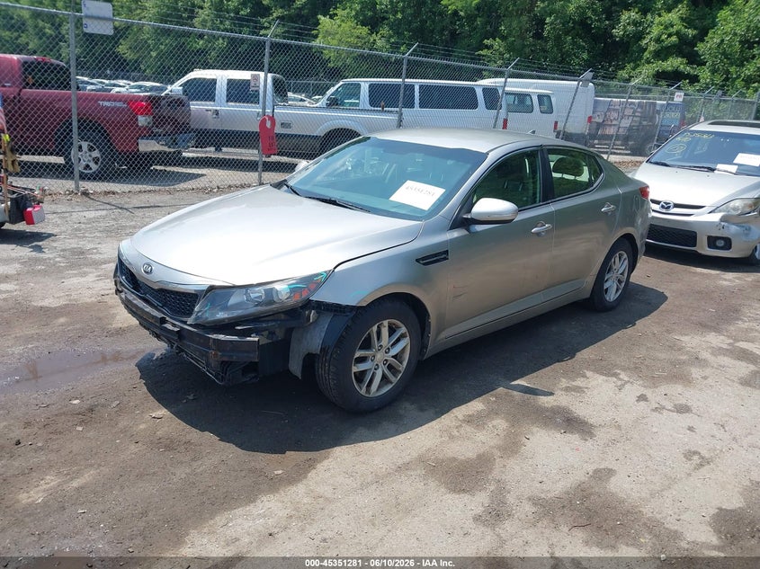2013 Kia Optima VIN KNAGM4A77D5327927 IAAI salvage auction — FRONT END, Salvage - Greater Than 75% (Maryland), sold $675 on 2026-07-14 (photo 2)