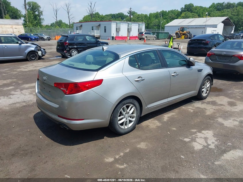 2013 Kia Optima VIN KNAGM4A77D5327927 IAAI salvage auction — FRONT END, Salvage - Greater Than 75% (Maryland), sold $675 on 2026-07-14 (photo 4)