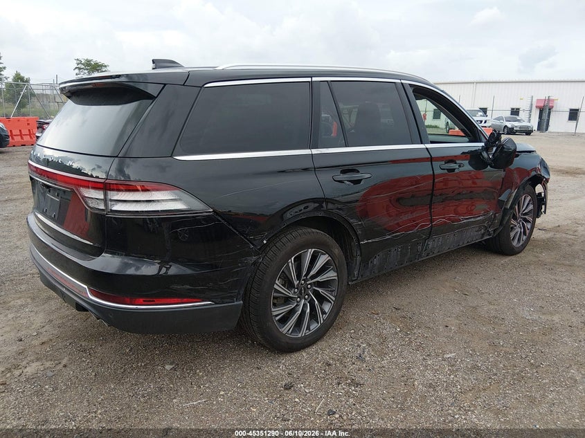 2025 Lincoln Aviator VIN 5LM5J0XC9SGL17362 IAAI salvage auction — FRONT & REAR, Salvage (Illinois), sold $17,800 on 2026-08-01 (photo 4)