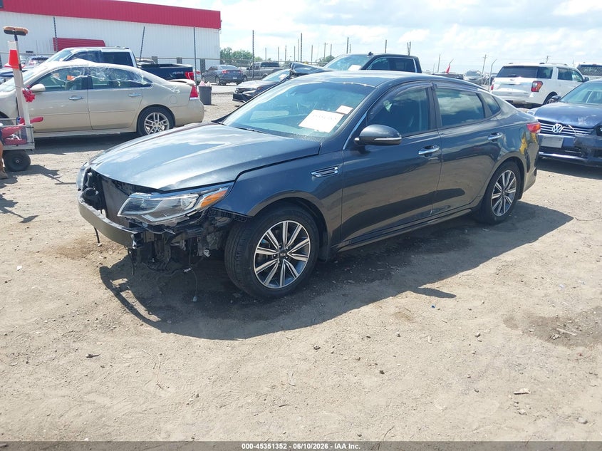 2019 Kia Optima VIN 5XXGT4L31KG376307 IAAI salvage auction — FRONT END, Salvage Title, sold $2,850 on 2026-07-29 (photo 2)