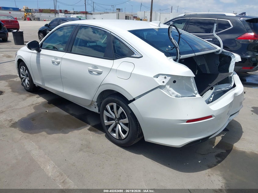 2026 Honda Civic VIN 2HGFE2F2XTH562392 IAAI salvage auction — REAR END, Salvage (California), sold $8,400 on 2026-08-06 (photo 3)