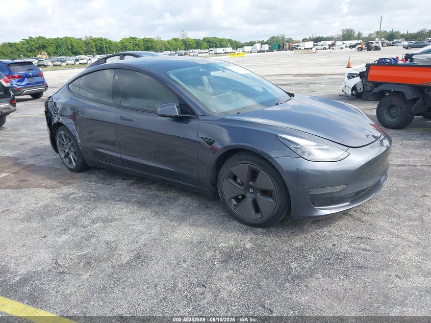 2021 Tesla Model 3 VIN 5YJ3E1EA5MF991452 IAAI salvage auction — NORMAL WEAR, Salvage (Florida), sold $5,575 on 2026-07-09 (photo 1)