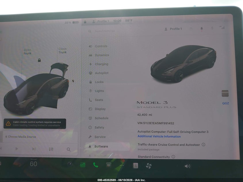 2021 Tesla Model 3 VIN 5YJ3E1EA5MF991452 IAAI salvage auction — NORMAL WEAR, Salvage (Florida), sold $5,575 on 2026-07-09 (photo 7)