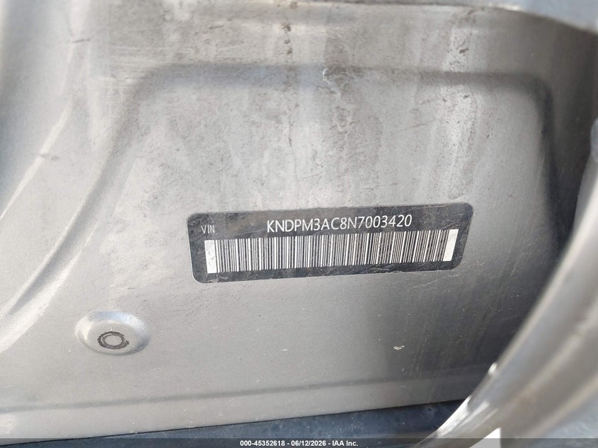 2022 Kia Sportage VIN KNDPM3AC8N7003420 IAAI salvage auction — SIDE, Salvage (Illinois), sold $4,250 on 2026-07-21 (photo 9)