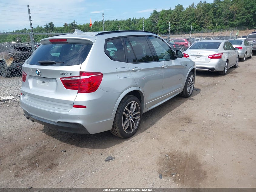 2017 BMW X3 VIN 5UXWX9C32H0T20866 IAAI salvage auction — RIGHT FRONT, Salvage (Massachusetts), sold $2,500 on 2026-07-08 (photo 4)