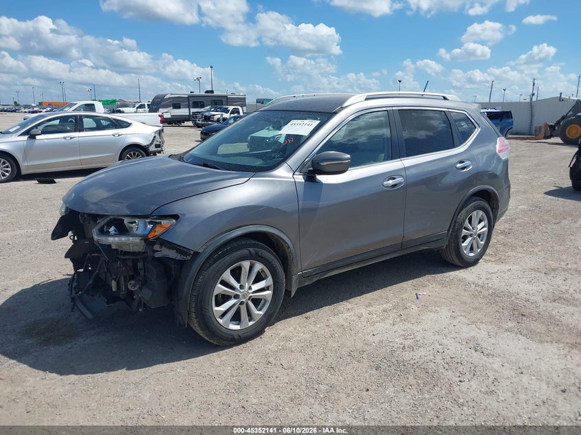 2015 Nissan Rogue VIN KNMAT2MTXFP505488 IAAI salvage auction — FRONT & REAR, Salvage (Texas), sold $725 on 2026-07-15 (photo 2)