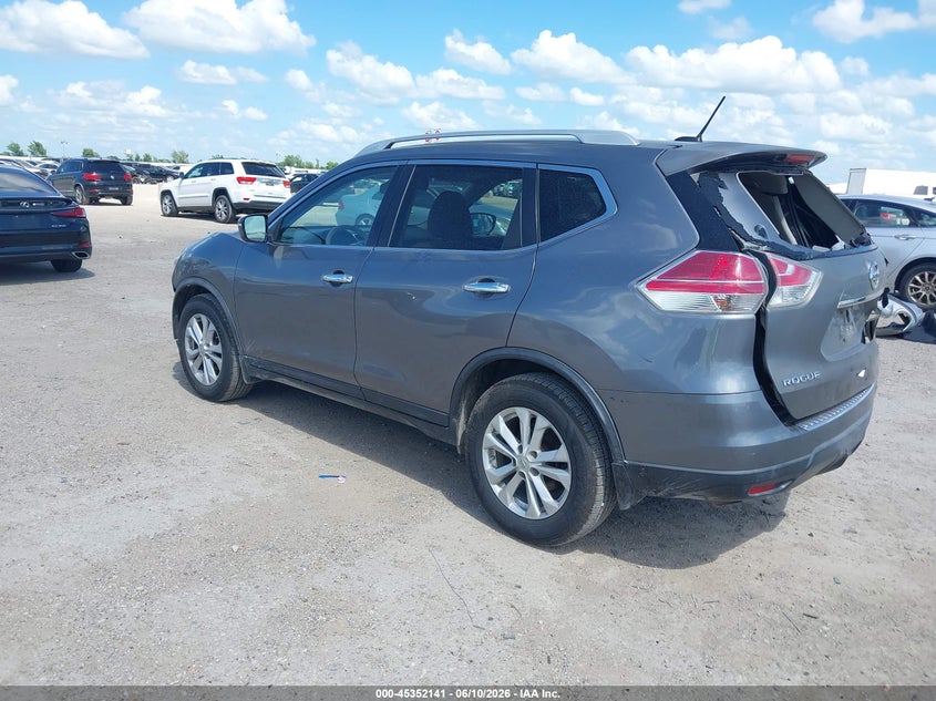 2015 Nissan Rogue VIN KNMAT2MTXFP505488 IAAI salvage auction — FRONT & REAR, Salvage (Texas), sold $725 on 2026-07-15 (photo 3)