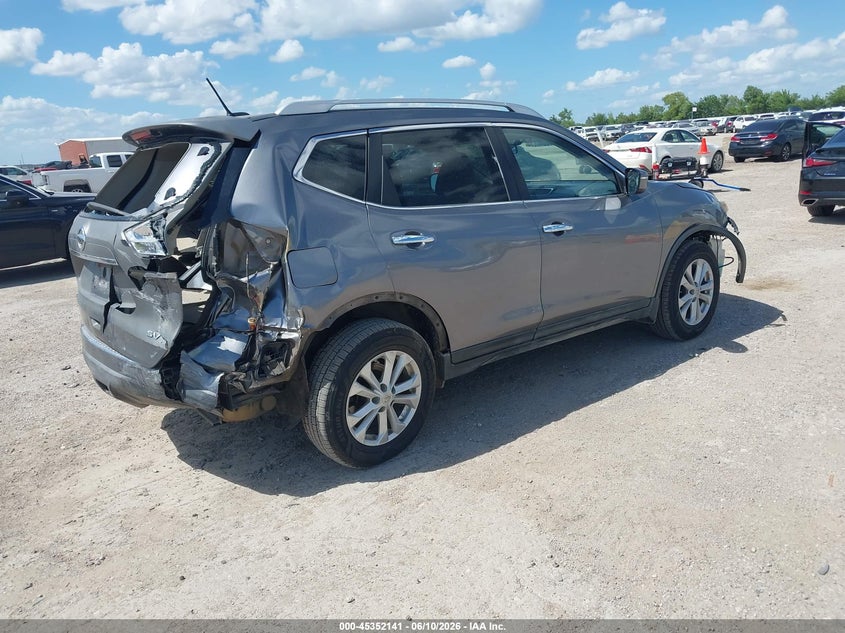 2015 Nissan Rogue VIN KNMAT2MTXFP505488 IAAI salvage auction — FRONT & REAR, Salvage (Texas), sold $725 on 2026-07-15 (photo 4)