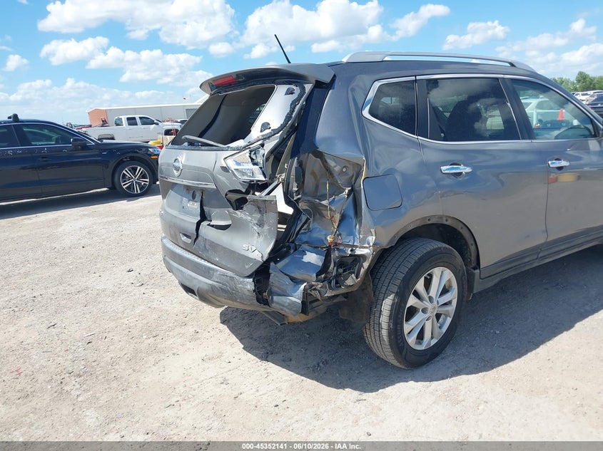 2015 Nissan Rogue VIN KNMAT2MTXFP505488 IAAI salvage auction — FRONT & REAR, Salvage (Texas), sold $725 on 2026-07-15 (photo 6)