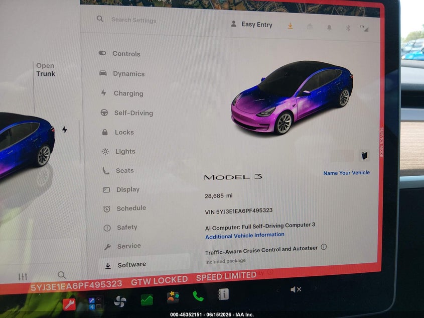 2023 Tesla Model 3 VIN 5YJ3E1EA6PF495323 IAAI salvage auction — REAR END, Salvage Title, sold $8,300 on 2026-08-02 (photo 7)