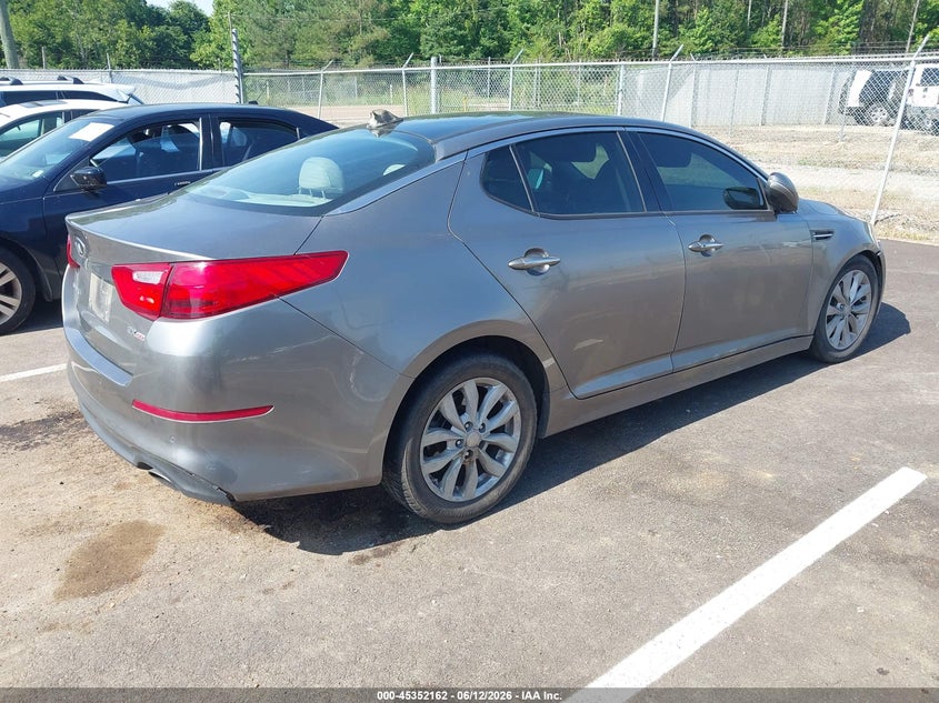 2014 Kia Optima VIN 5XXGN4A74EG273032 IAAI salvage auction — LEFT FRONT, Salvage (Mississippi), sold $600 on 2026-07-20 (photo 4)