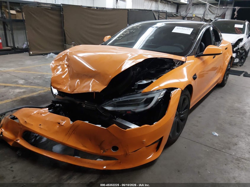 2021 Tesla Model s VIN 5YJSA1E69MF448785 IAAI salvage auction — FRONT END, Salvage Title, sold $12,550 on 2026-07-30 (photo 2)