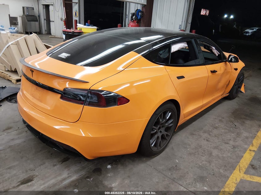 2021 Tesla Model s VIN 5YJSA1E69MF448785 IAAI salvage auction — FRONT END, Salvage Title, sold $12,550 on 2026-07-30 (photo 4)