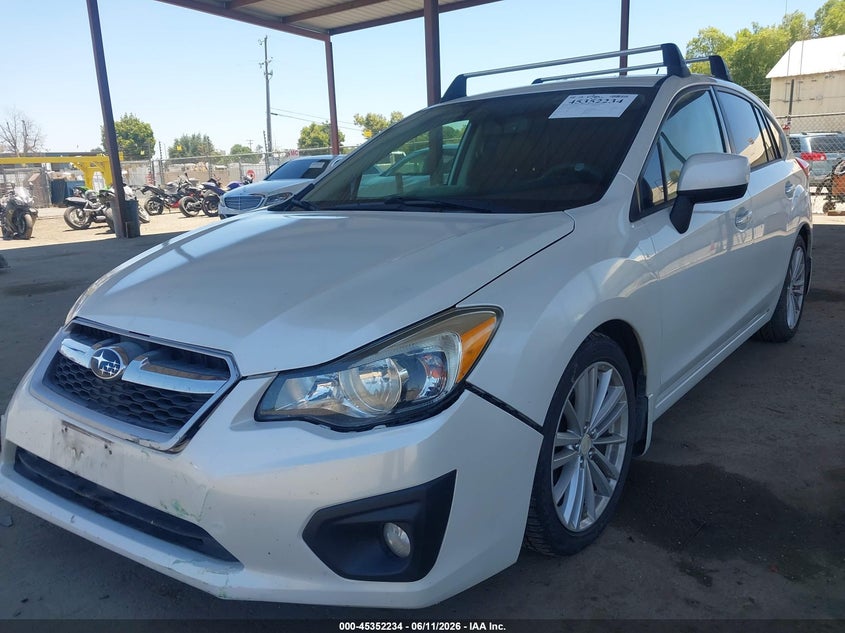 2014 Subaru Impreza VIN JF1GPAG62EH225058 IAAI salvage auction — RIGHT FRONT, Salvage (California), sold $1,600 on 2026-07-07 (photo 2)