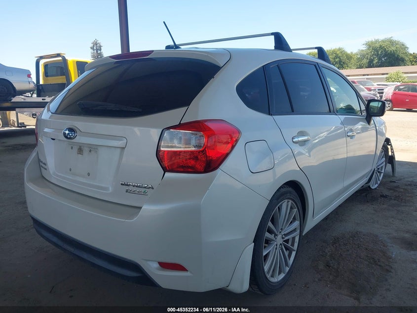 2014 Subaru Impreza VIN JF1GPAG62EH225058 IAAI salvage auction — RIGHT FRONT, Salvage (California), sold $1,600 on 2026-07-07 (photo 4)