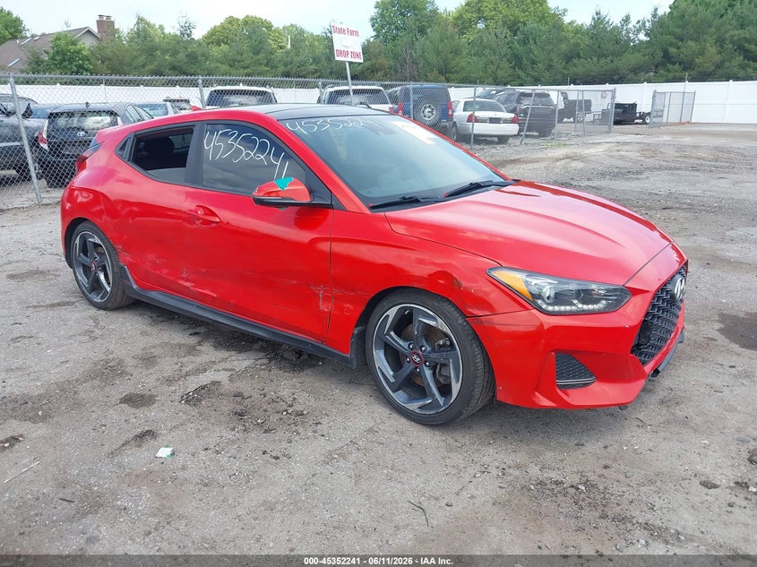 2019 Hyundai Veloster VIN KMHTH6AB4KU015682 IAAI salvage auction — RIGHT SIDE, Salvage (Indiana), sold $2,550 on 2026-07-14 (photo 1)