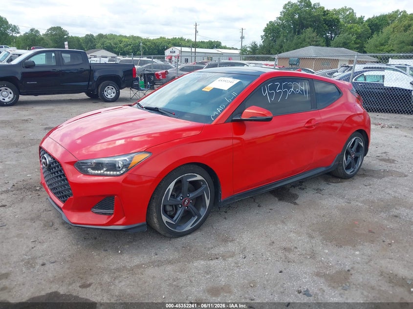 2019 Hyundai Veloster VIN KMHTH6AB4KU015682 IAAI salvage auction — RIGHT SIDE, Salvage (Indiana), sold $2,550 on 2026-07-14 (photo 2)