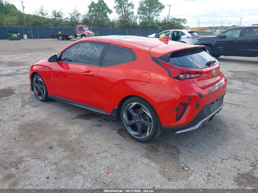 2019 Hyundai Veloster VIN KMHTH6AB4KU015682 IAAI salvage auction — RIGHT SIDE, Salvage (Indiana), sold $2,550 on 2026-07-14 (photo 3)