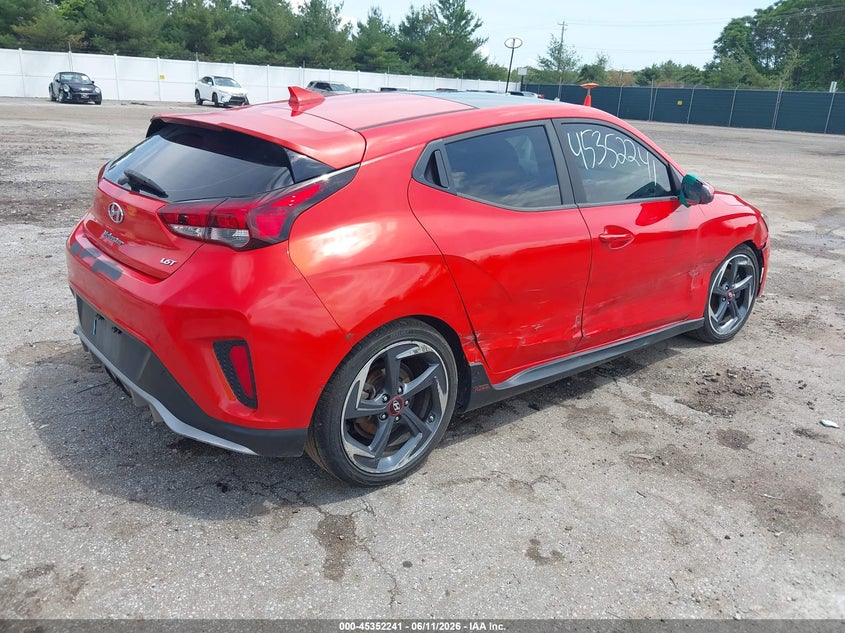 2019 Hyundai Veloster VIN KMHTH6AB4KU015682 IAAI salvage auction — RIGHT SIDE, Salvage (Indiana), sold $2,550 on 2026-07-14 (photo 4)