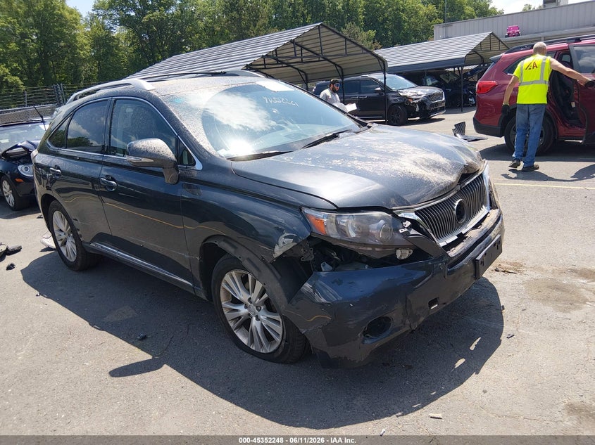 2010 Lexus Rx 450h VIN JTJBC1BA1A2018537 IAAI salvage auction — RIGHT FRONT, Salvage (Connecticut), sold $2,650 on 2026-07-30 (photo 1)