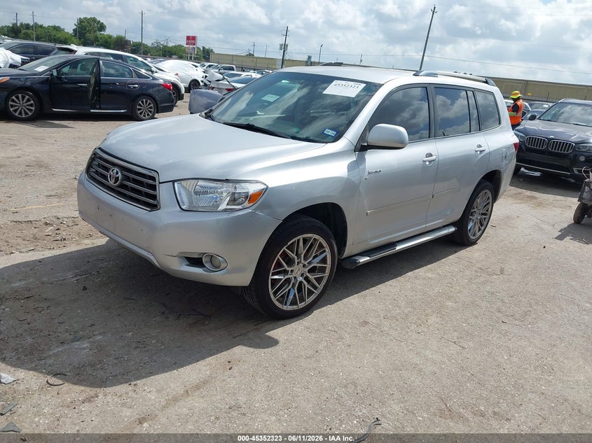 2008 Toyota Highlander VIN JTEDS43AX82054148 IAAI salvage auction — RIGHT FRONT, Salvage (Texas), sold $2,625 on 2026-07-08 (photo 2)