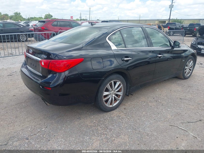 2017 Infiniti Q50 VIN JN1CV7AP4HM641906 IAAI salvage auction — NORMAL WEAR, Original (Texas), sold $1,550 on 2026-07-22 (photo 4)