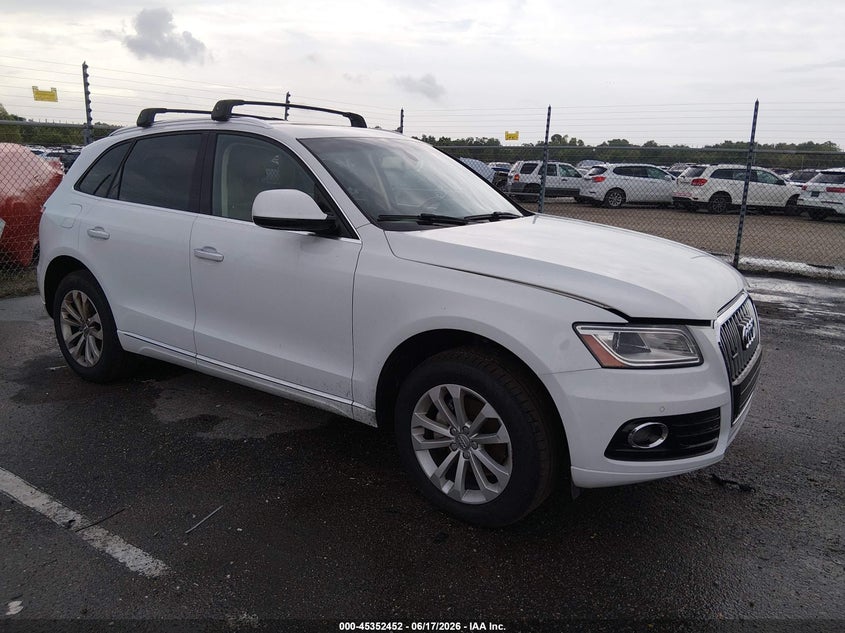 2016 Audi Q5 VIN WA1L2AFP0GA040966 IAAI salvage auction — UNDERCARRIAGE, Salvage (Mississippi), sold $3,250 on 2026-07-09 (photo 1)