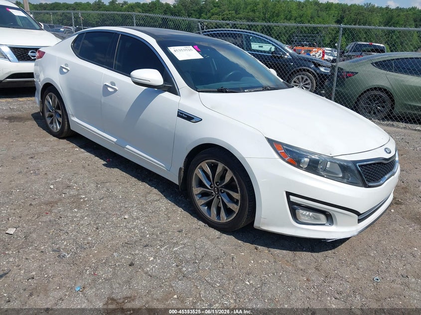 2014 Kia Optima VIN 5XXGR4A60EG303817 IAAI salvage auction — ENGINE BURN, Salvage (Georgia), sold $500 on 2026-07-08 (photo 1)