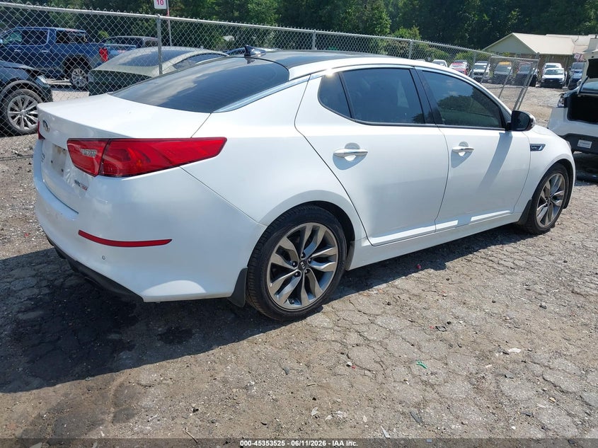 2014 Kia Optima VIN 5XXGR4A60EG303817 IAAI salvage auction — ENGINE BURN, Salvage (Georgia), sold $500 on 2026-07-08 (photo 4)