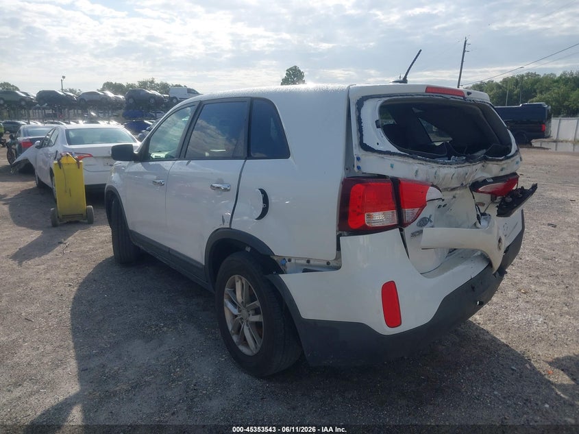 2015 Kia Sorento VIN 5XYKT3A62FG628679 IAAI salvage auction — REAR END, Rebuildable (Florida), sold $975 on 2026-07-07 (photo 3)