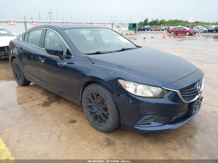 2016 Mazda 6 VIN JM1GJ1U54G1471578 IAAI salvage auction — FRONT & REAR, Original (Texas), sold $3,425 on 2026-08-03 (photo 1)